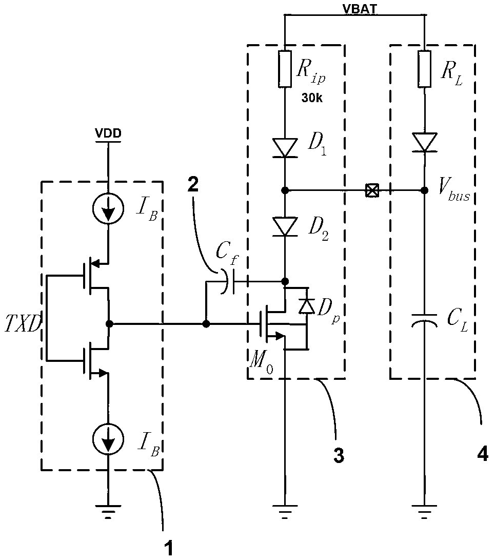 Current mode driving type anti-electromagnetic interference LIN driver