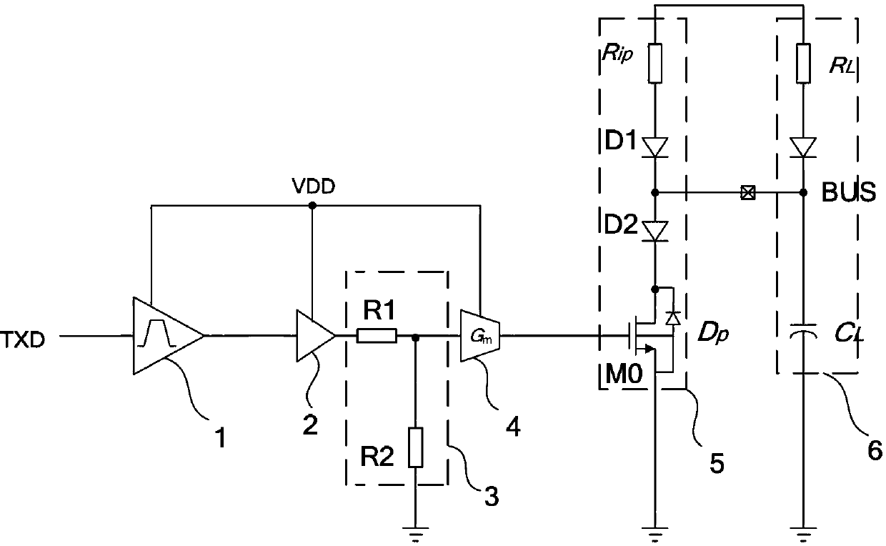 Current mode driving type anti-electromagnetic interference LIN driver