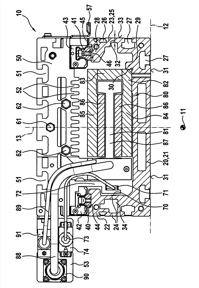 Linear motion device with elastic housing