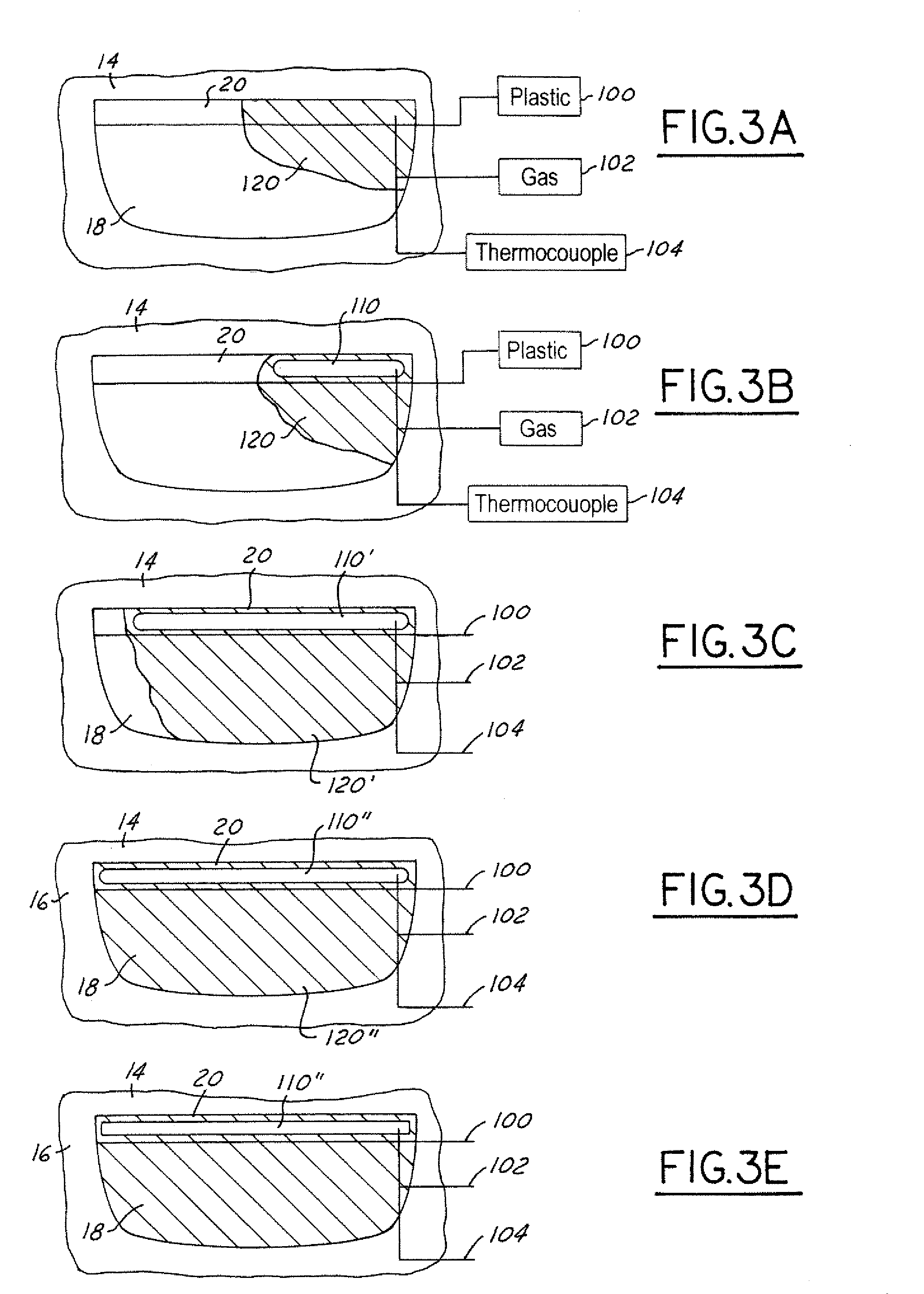 Gas pin for thermocouple for gas assisted injection molding