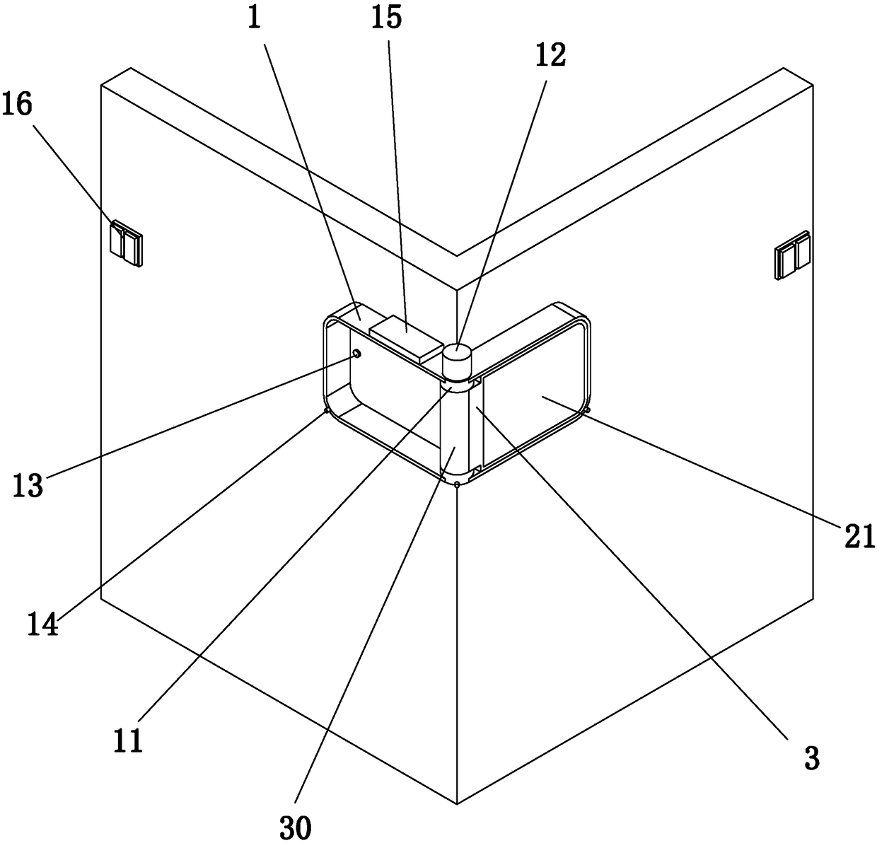 Corner wall lamp