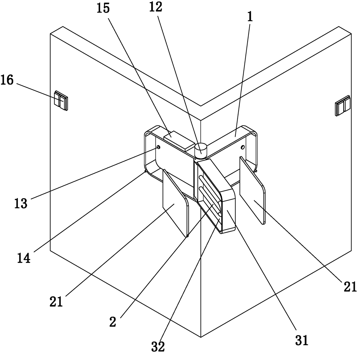 Corner wall lamp