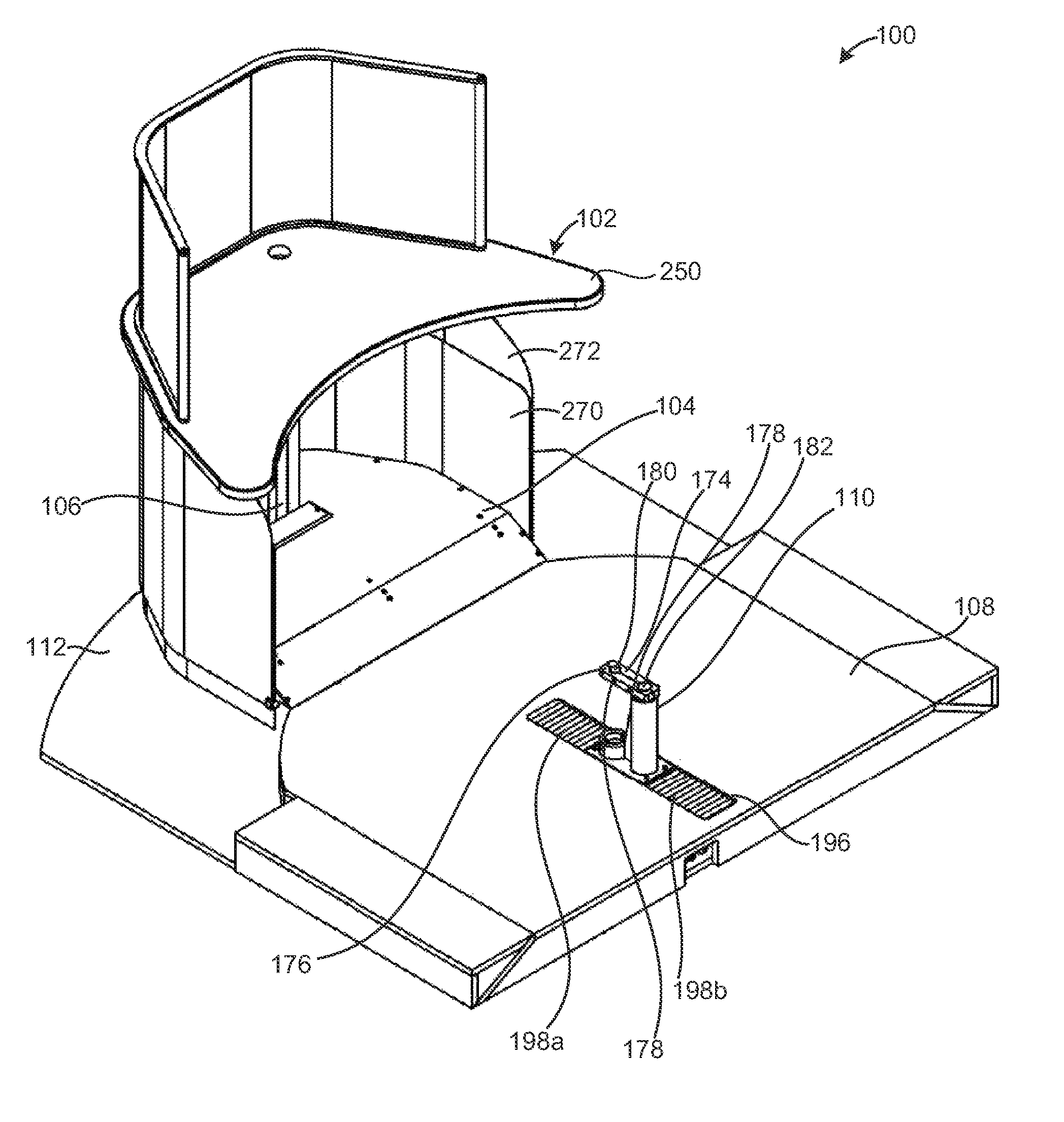 Workstation having automated and powered height, depth and rotational adjusters