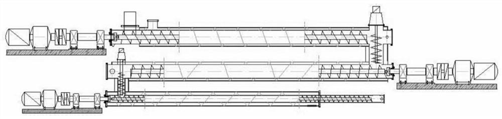 Continuous cracking furnace system for industrial organic waste residues