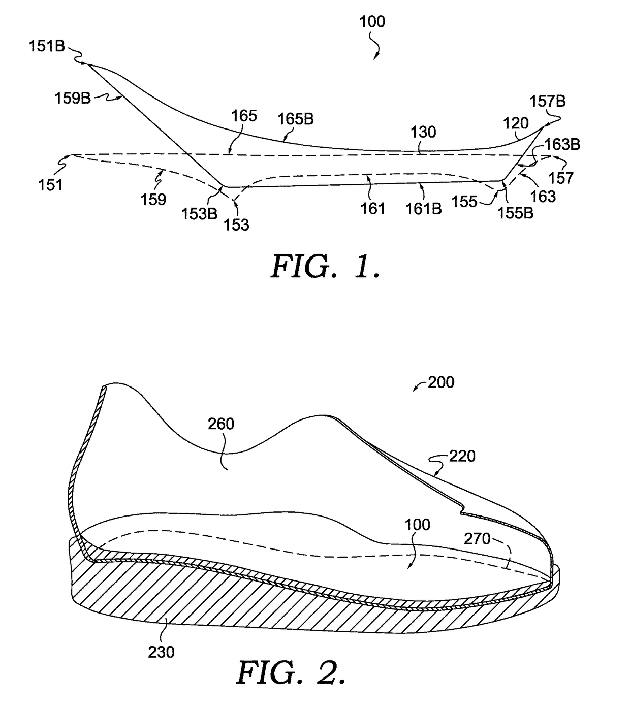 Sockliner with integral skirt