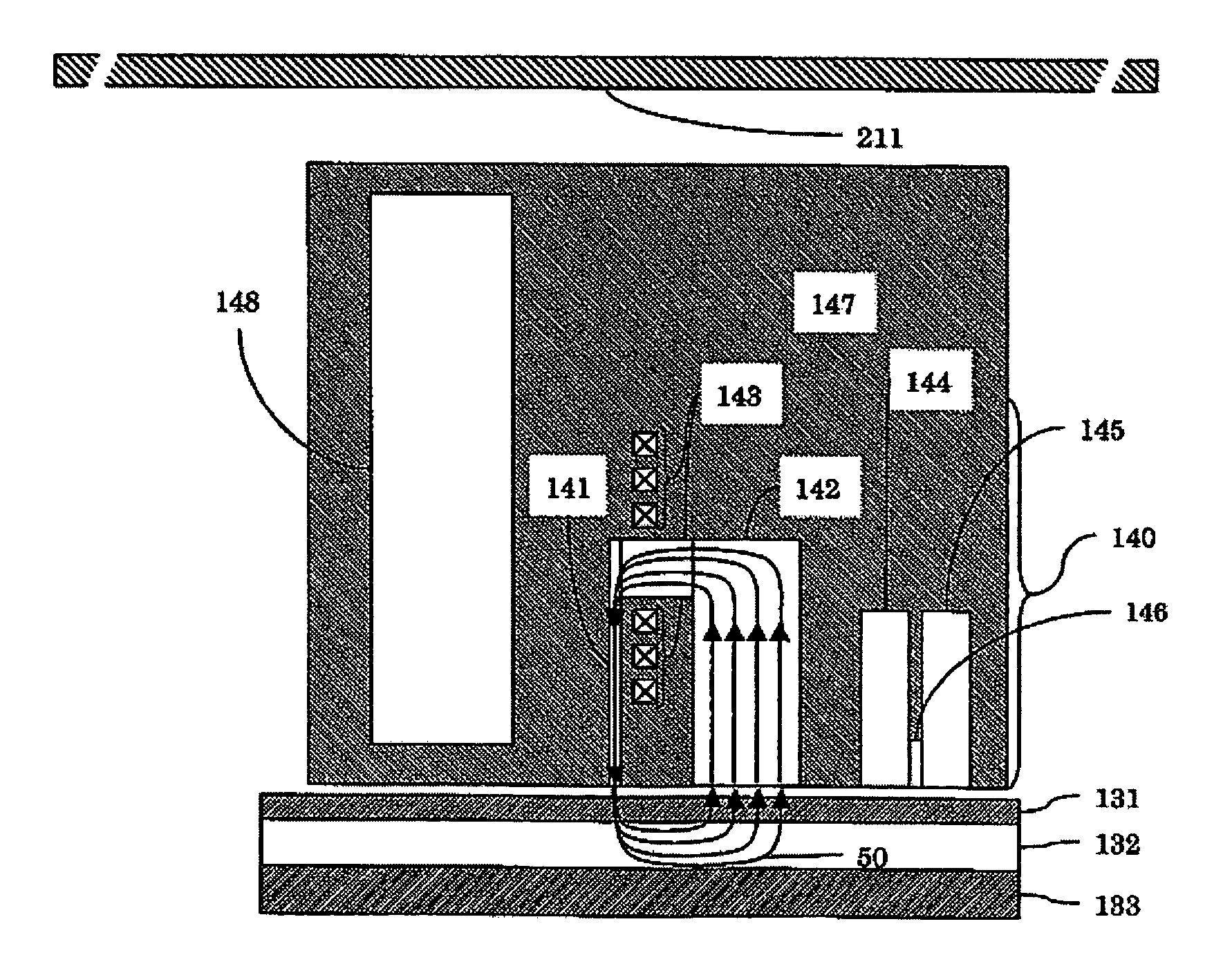 Perpendicular hard disk drive resistive against external magnetic field