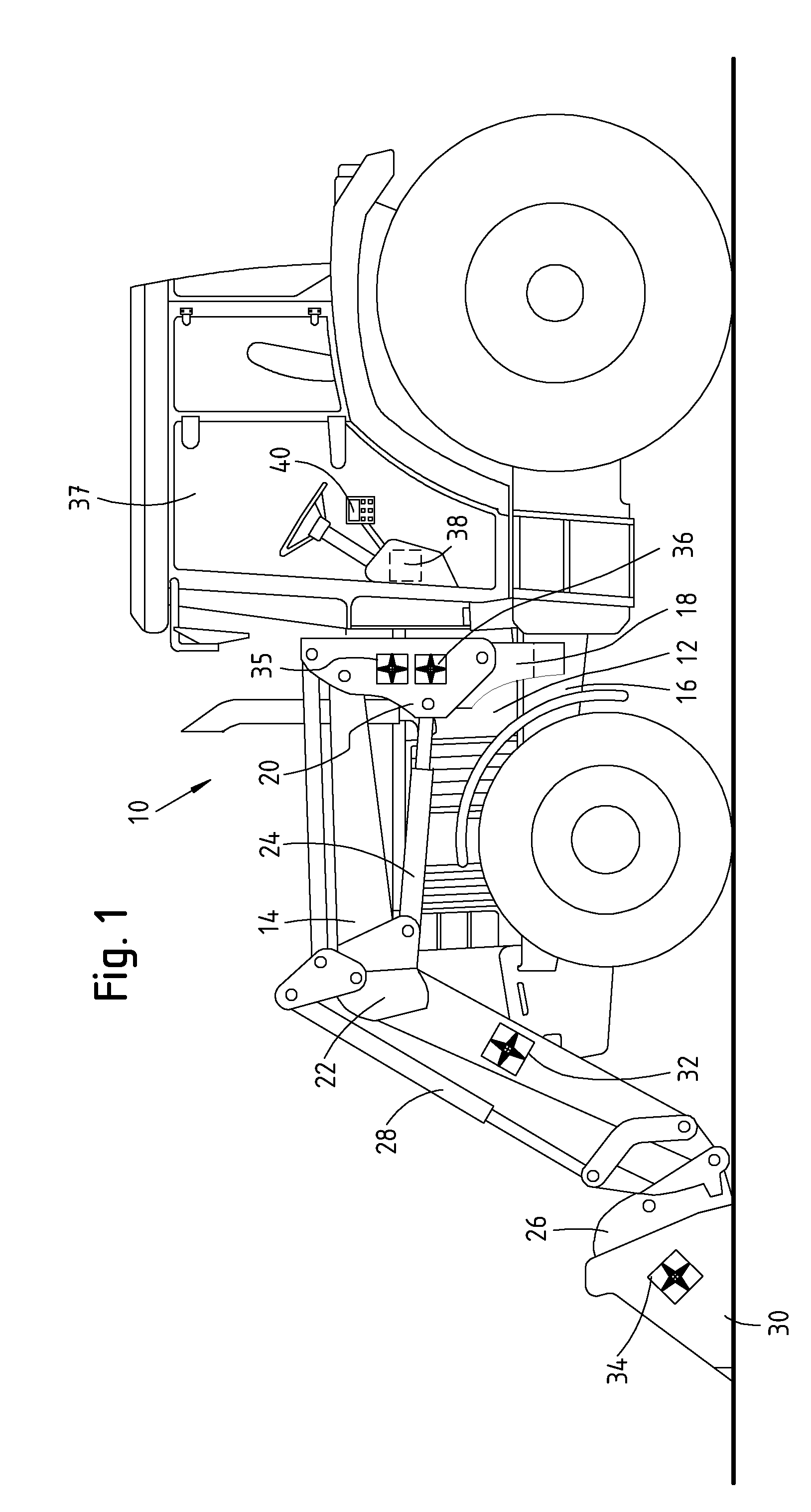 Implement lift apparaturs control system position sensing