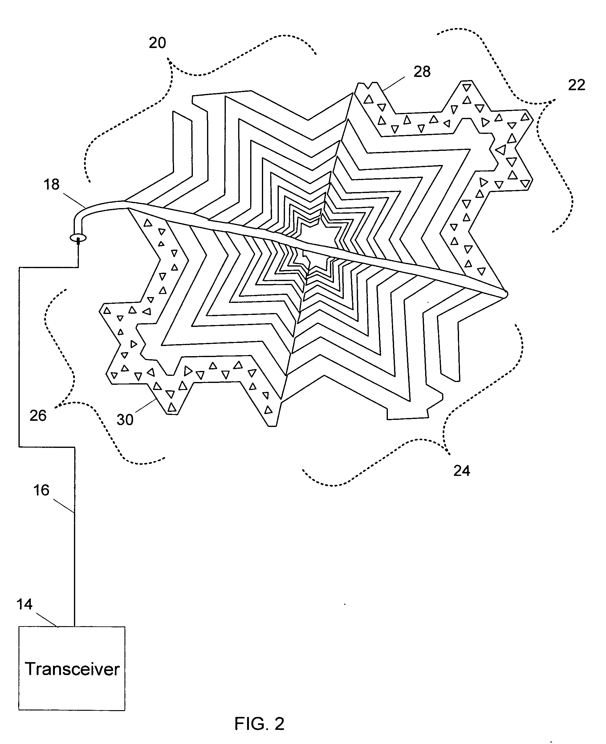 Wideband antenna system for garments