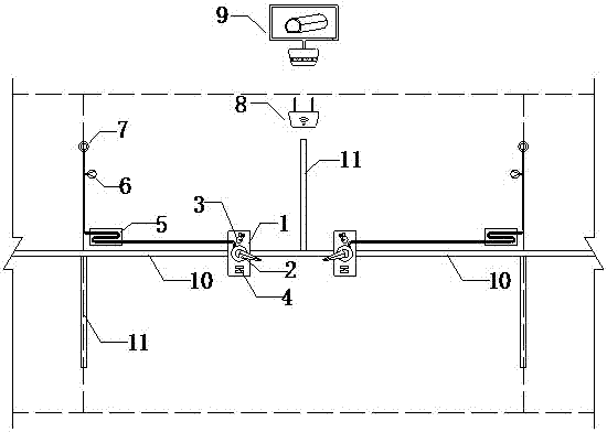 Device based on BIM technology and method for tunnel mobile type partition intelligent firefighting