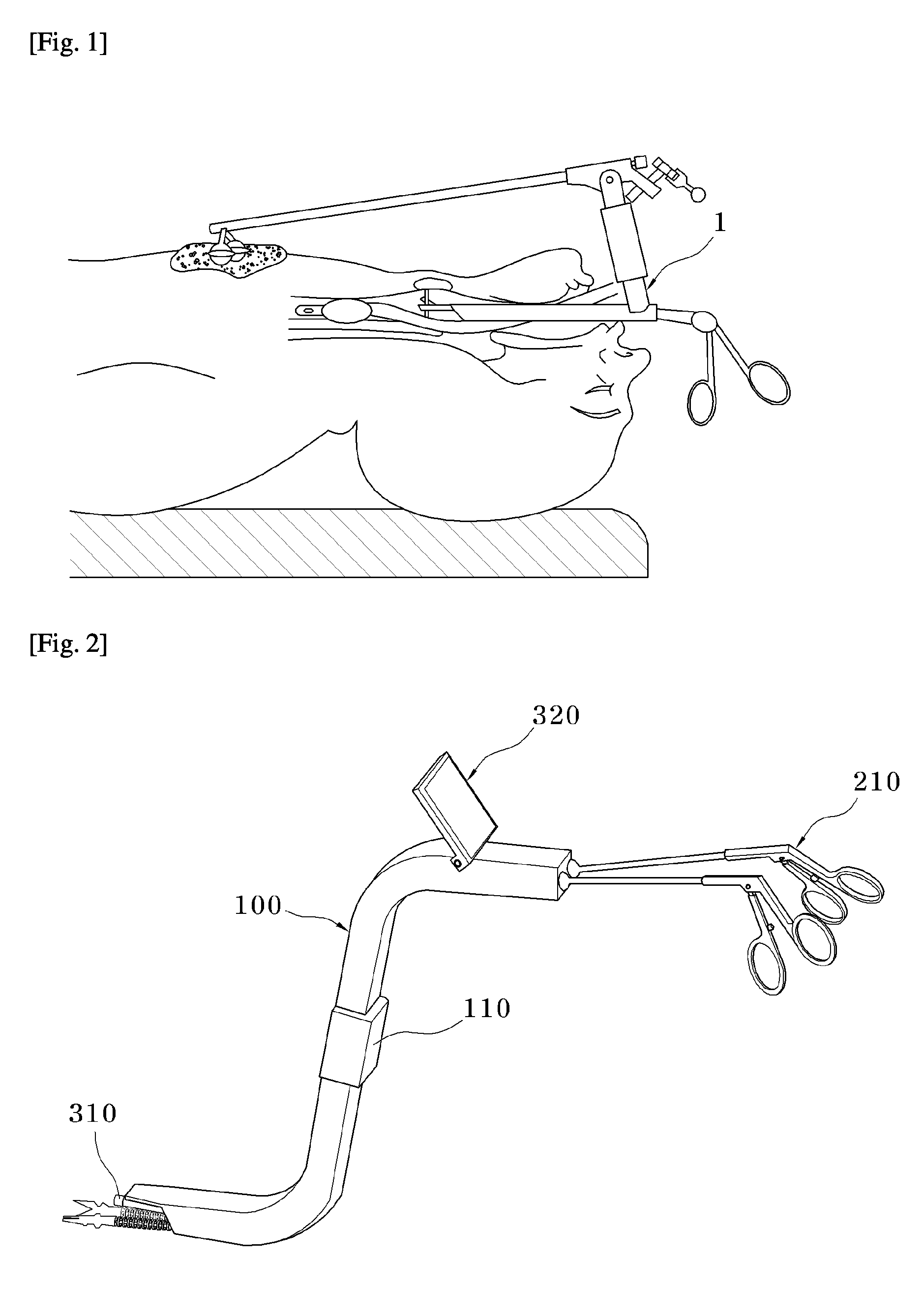 Curved manual surgical equipment