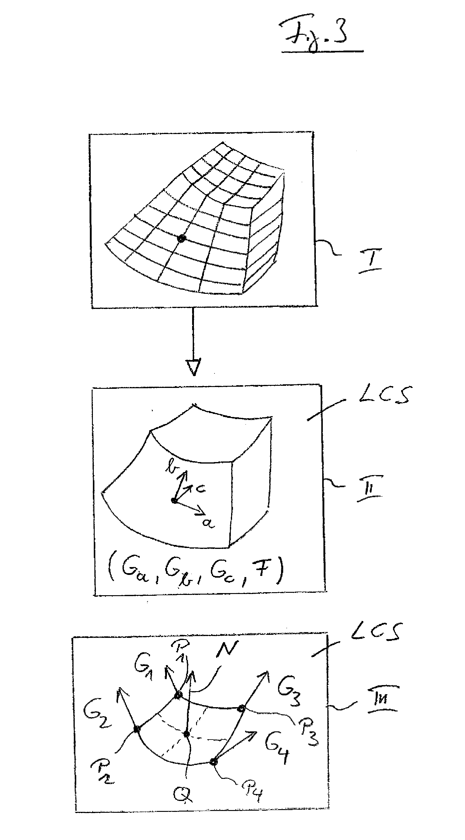 Method and device for visualizing surface-like structures in volumetric data sets