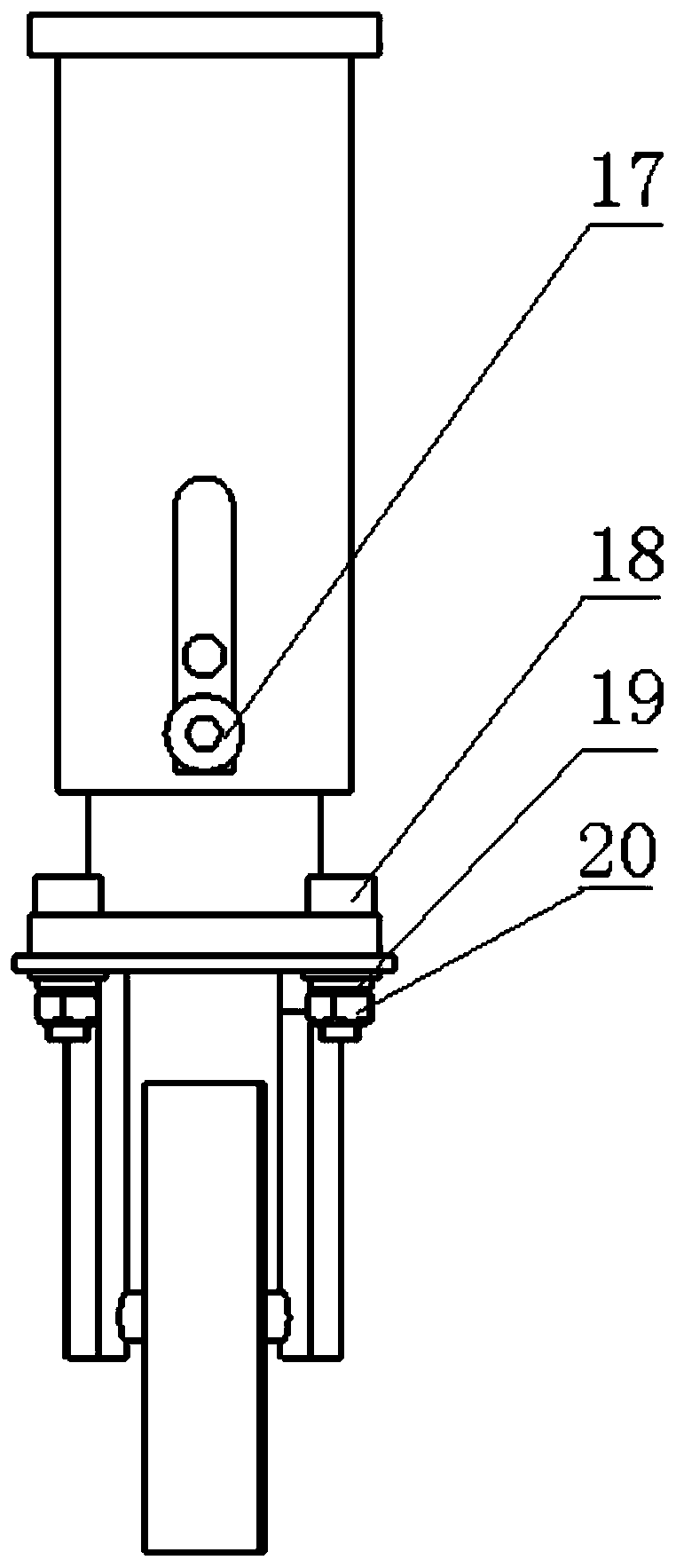 A mine-catching and carrying mechanism support device used in torpedo loading and unloading equipment