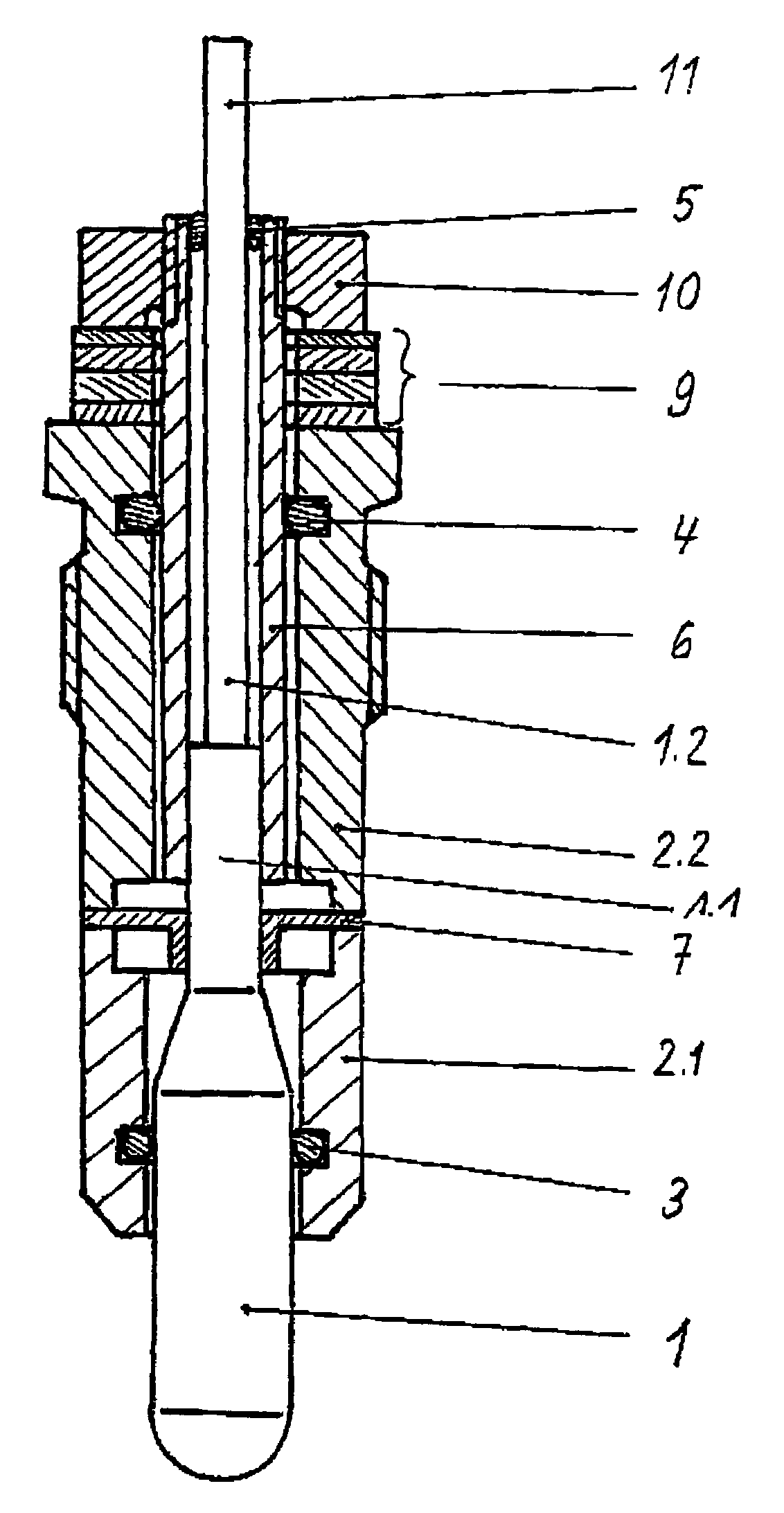 Pressure glow plug for a diesel engine