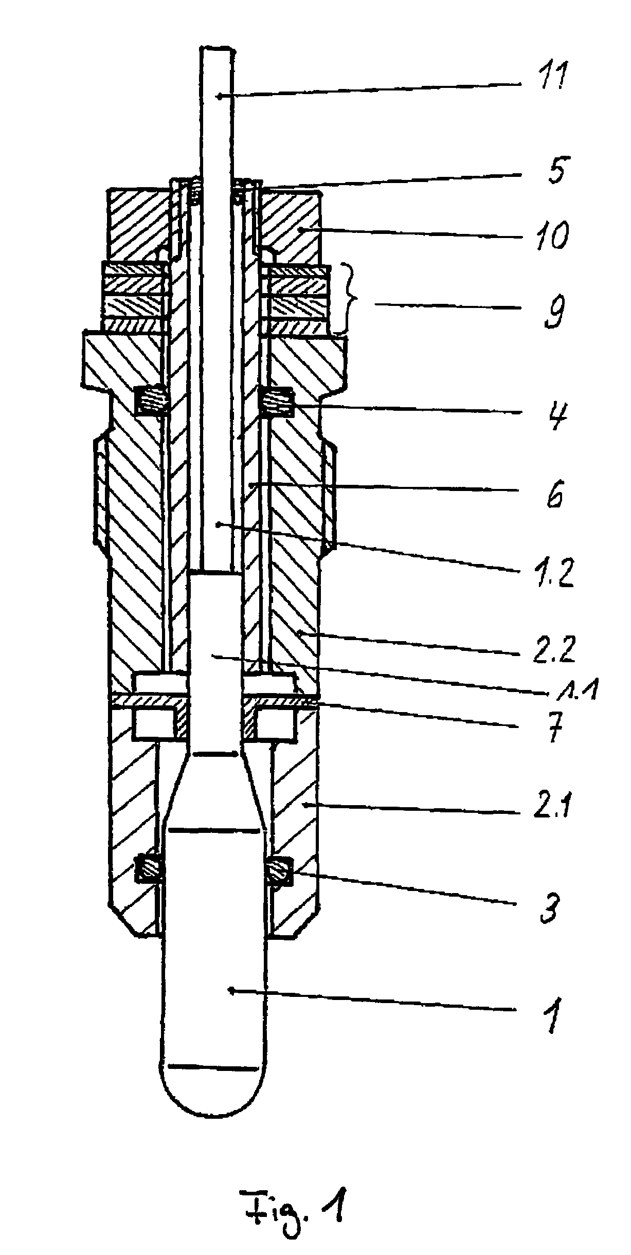 Pressure glow plug for a diesel engine