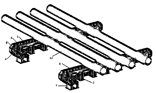 Steel pipe inner coating solidifying device used for high-temperature environment