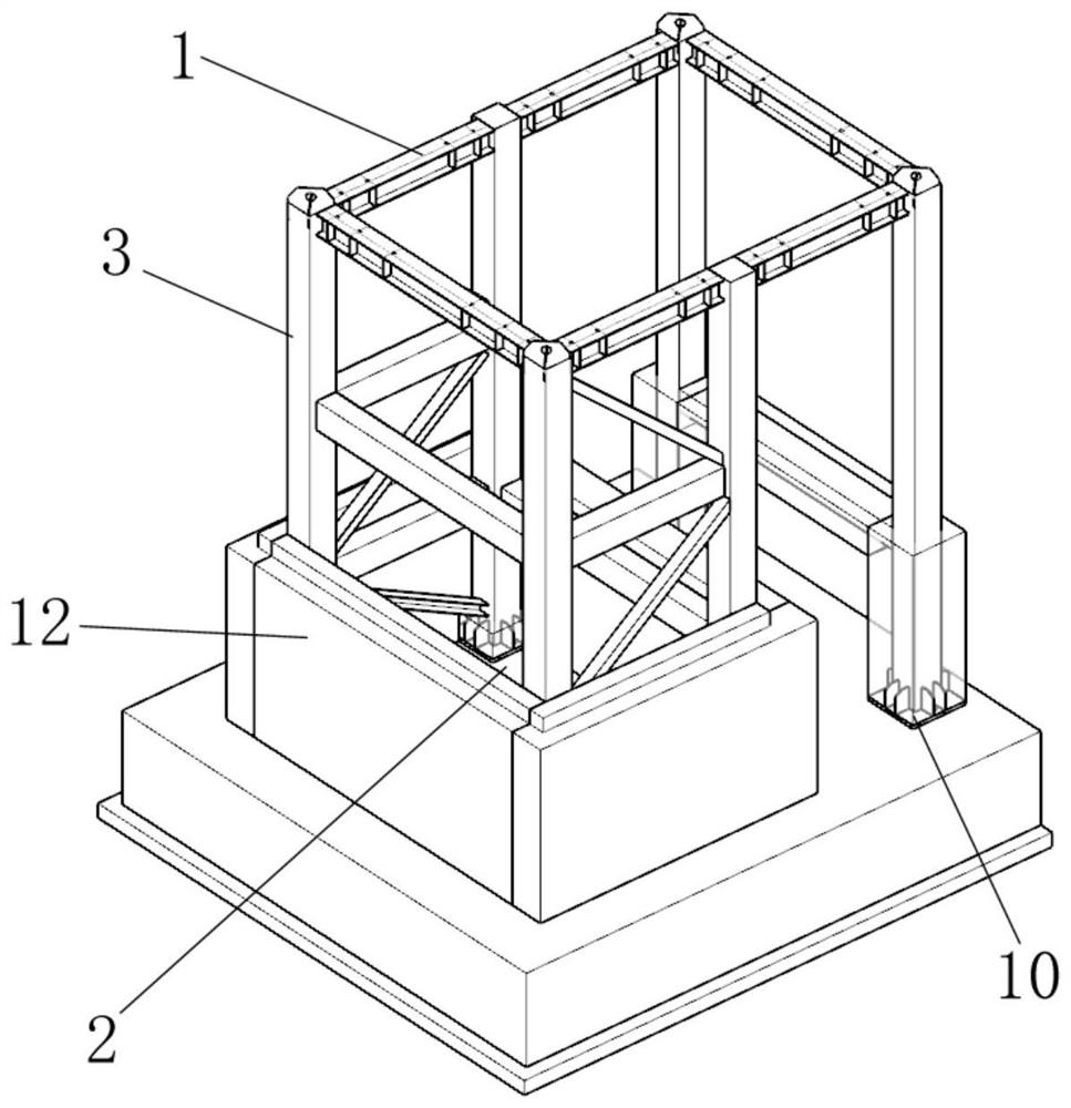 Steel structure frame and modularized additionally-installed elevator