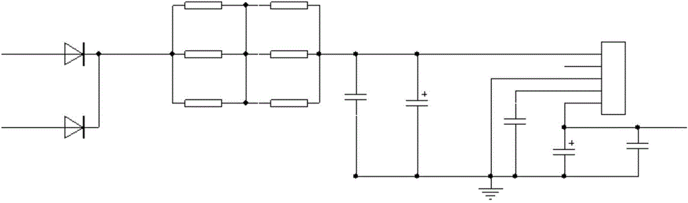 PCB of power circuit for automobile instrument and design method of PCB