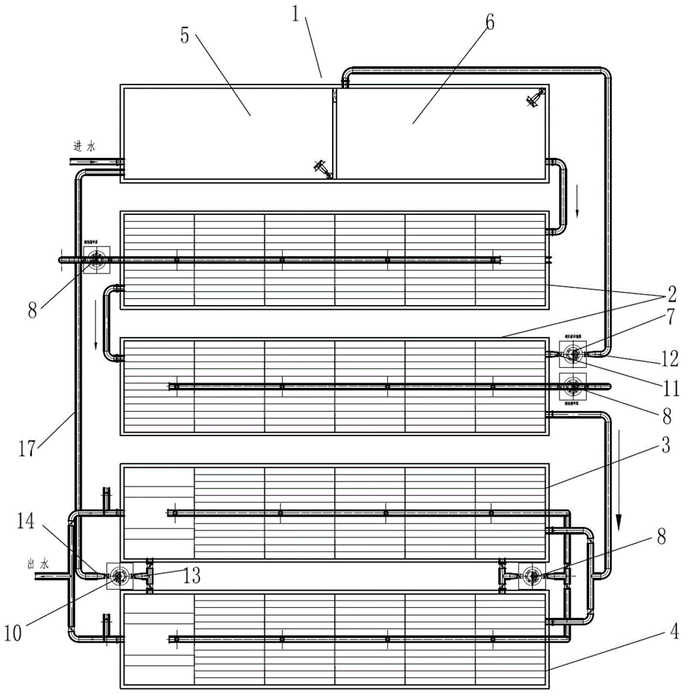 Composite HBF (Honess Hybrid Biological&Fixed film Technology) module reactor and sewage treatment process