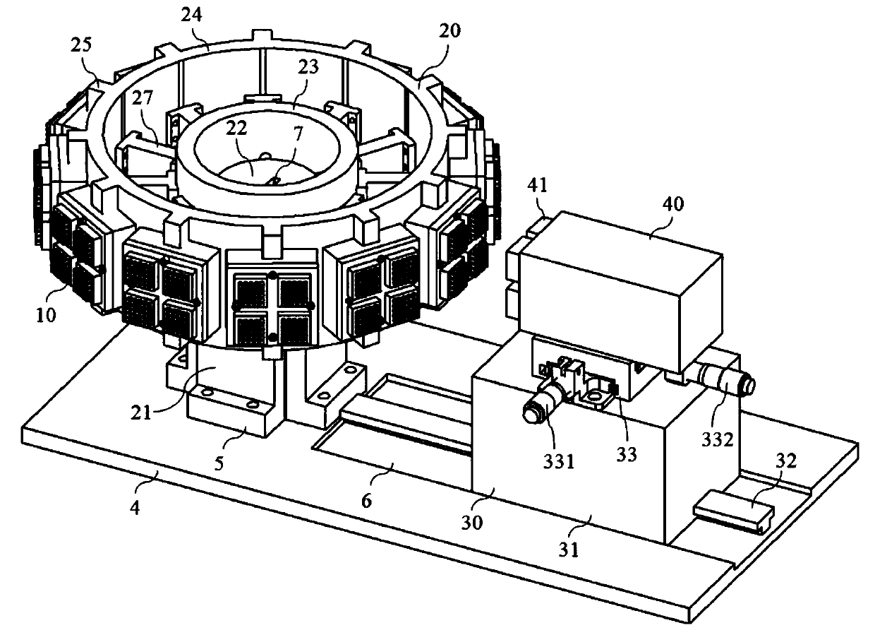 A scintillation crystal testing device