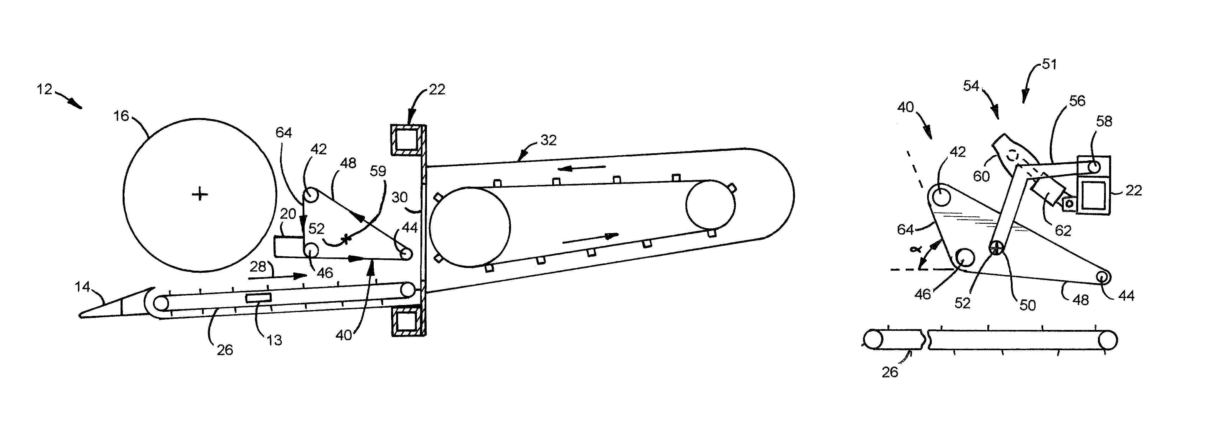 Dual conveyor infeed for a header of an agricultural harvester