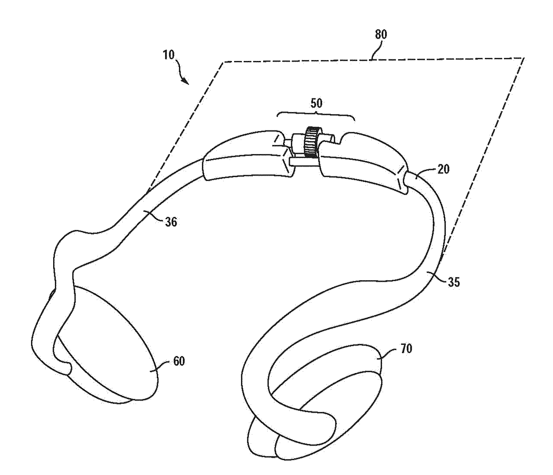 Personal audio set with adjustable force mechanisms