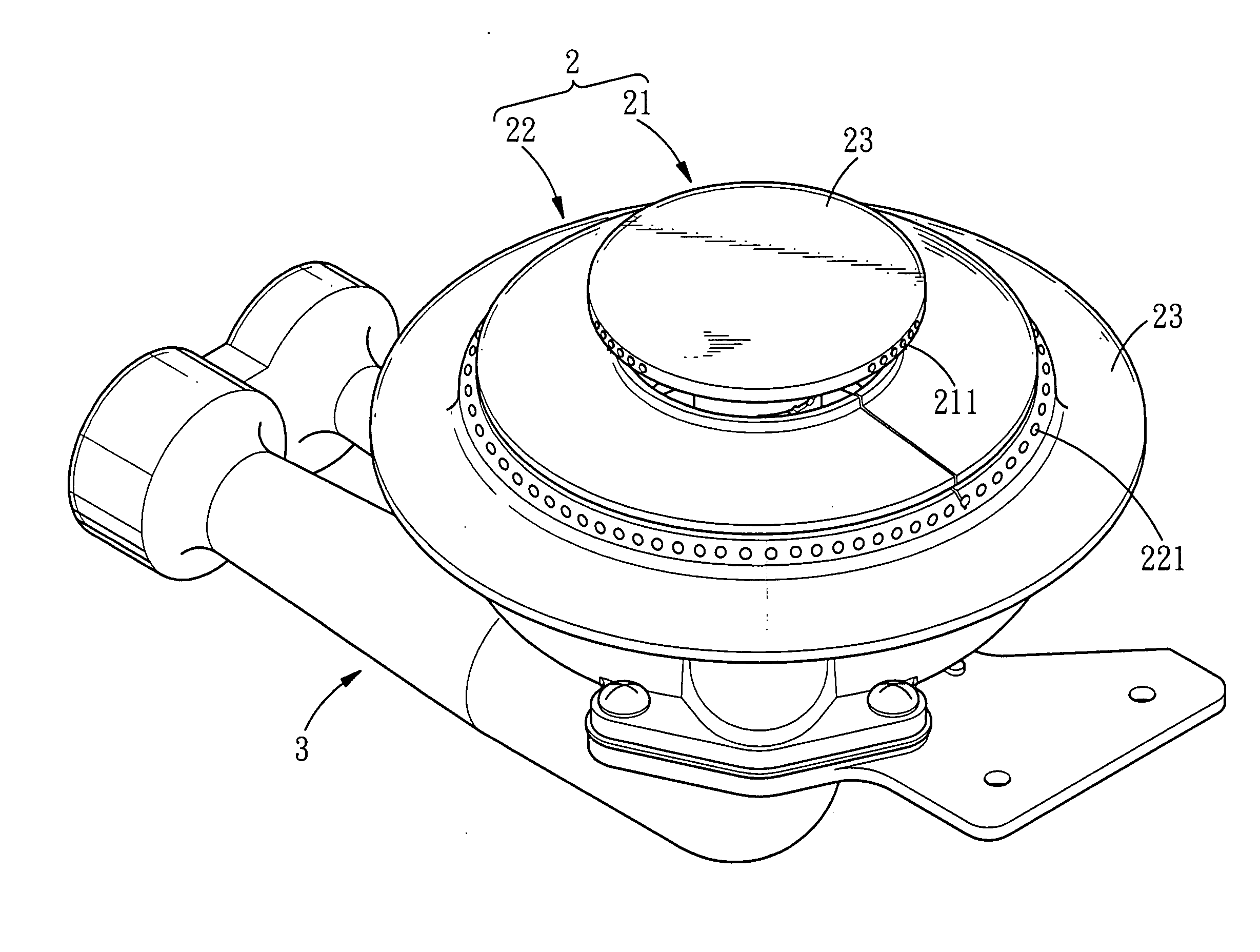 Head for a precision ceramic gas cooker