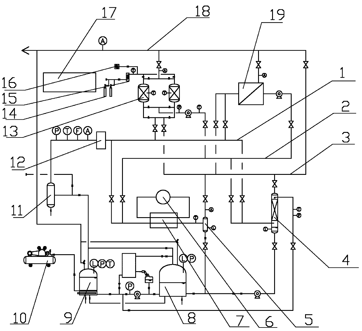 Simulation test device for recovering volatile organic gases