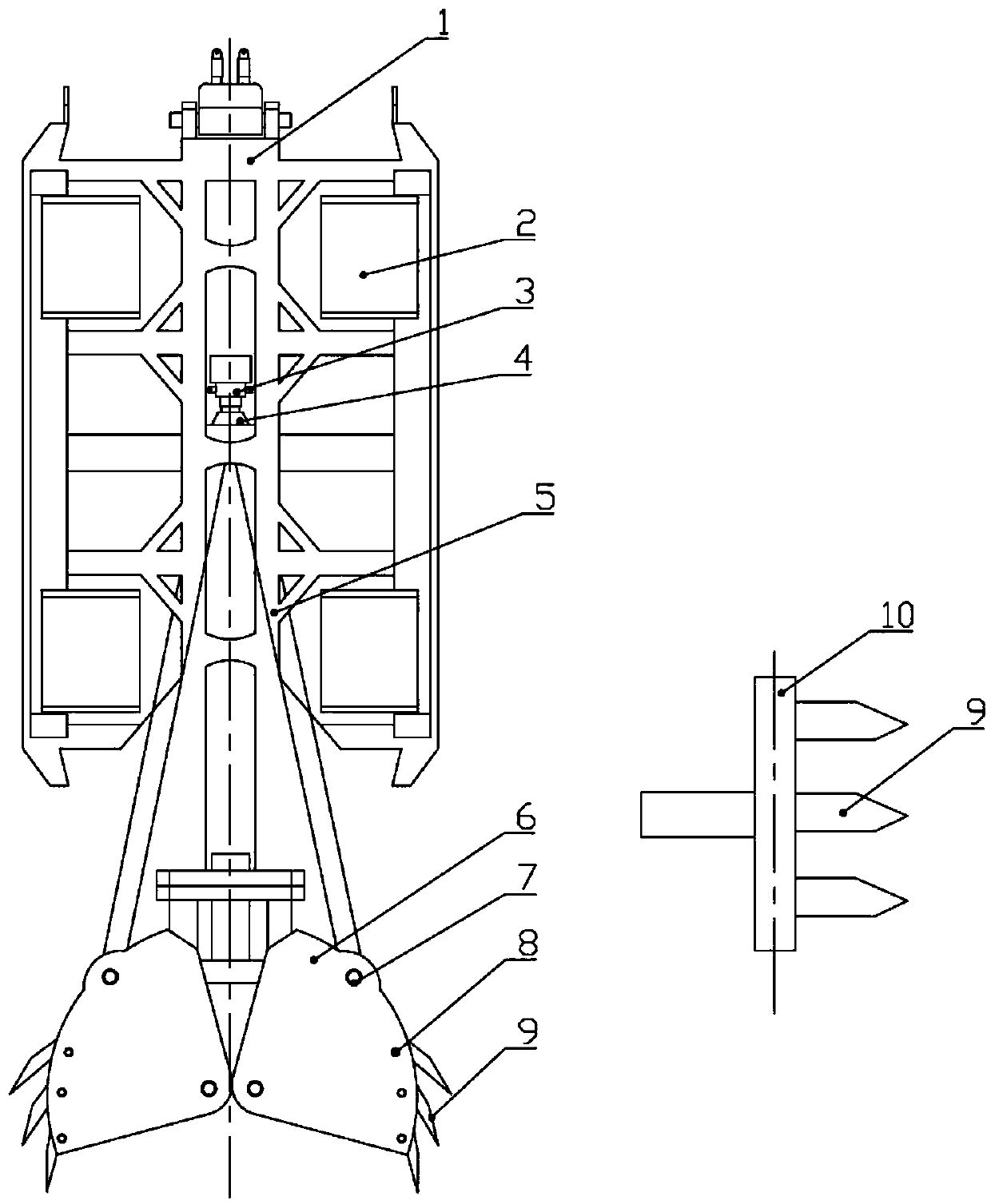 Reamable rotatable grabbing bucket device and using method thereof