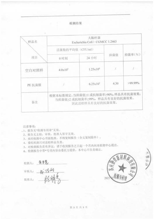 PE antibacterial film and preparation method thereof