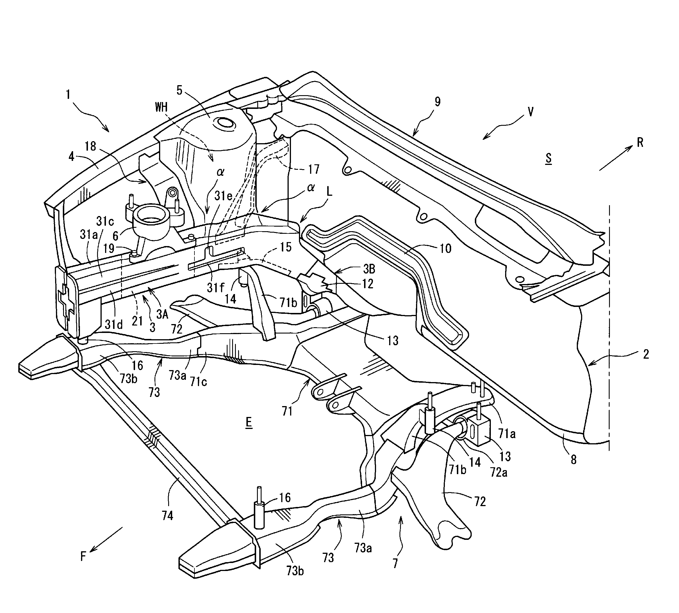 Front vehicle-body structure of vehicle