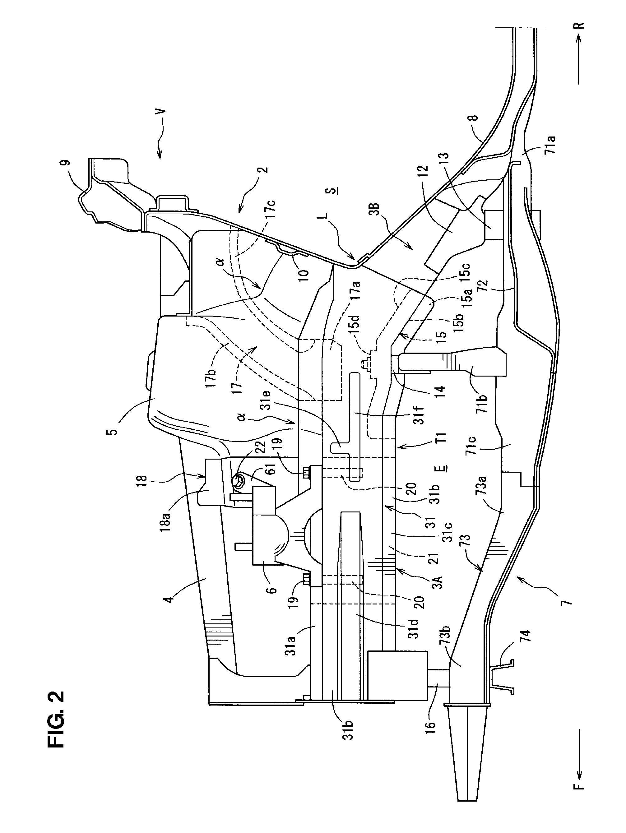 Front vehicle-body structure of vehicle