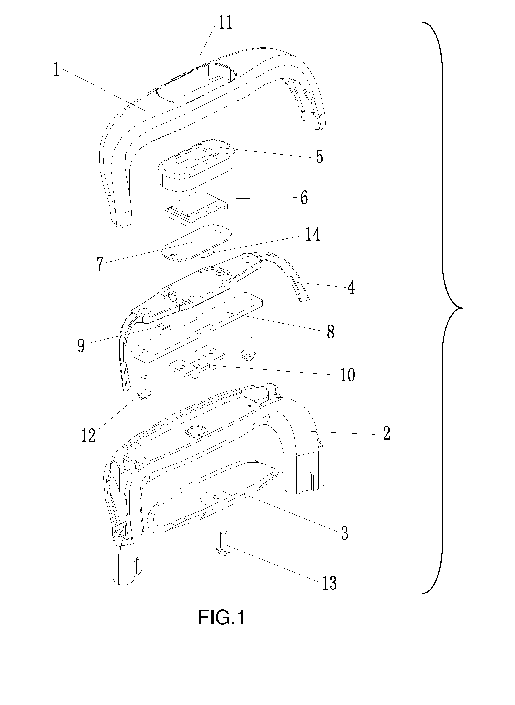 Case handle with weighing display