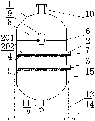 Oil residue filtering device for production of chemical raw materials