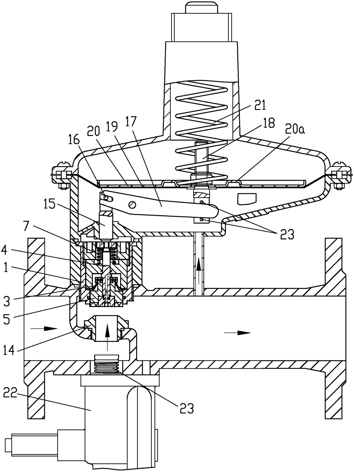 A pressure regulating component for a natural gas pipeline