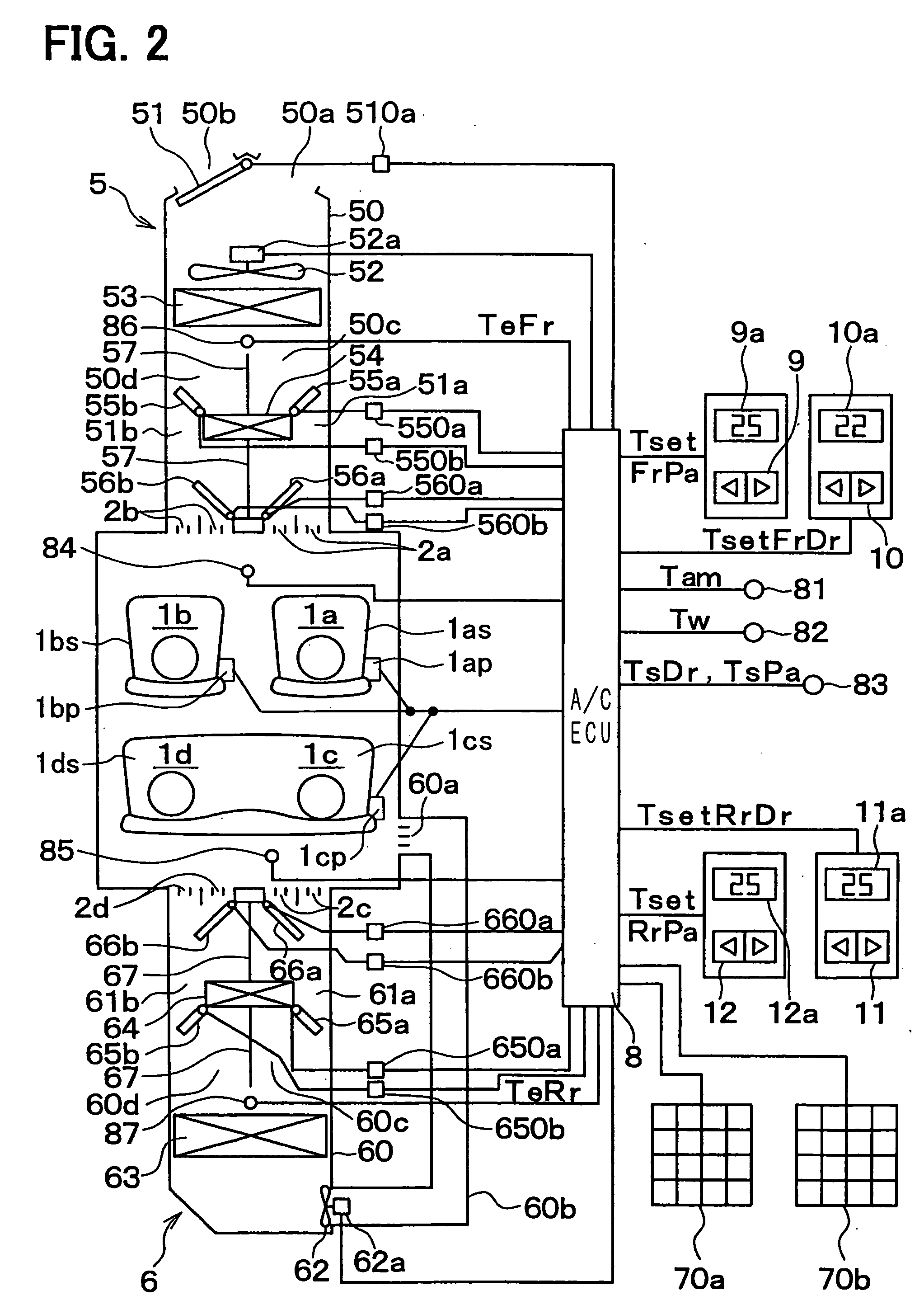 Temperature detection device and vehicle air conditioner using the same