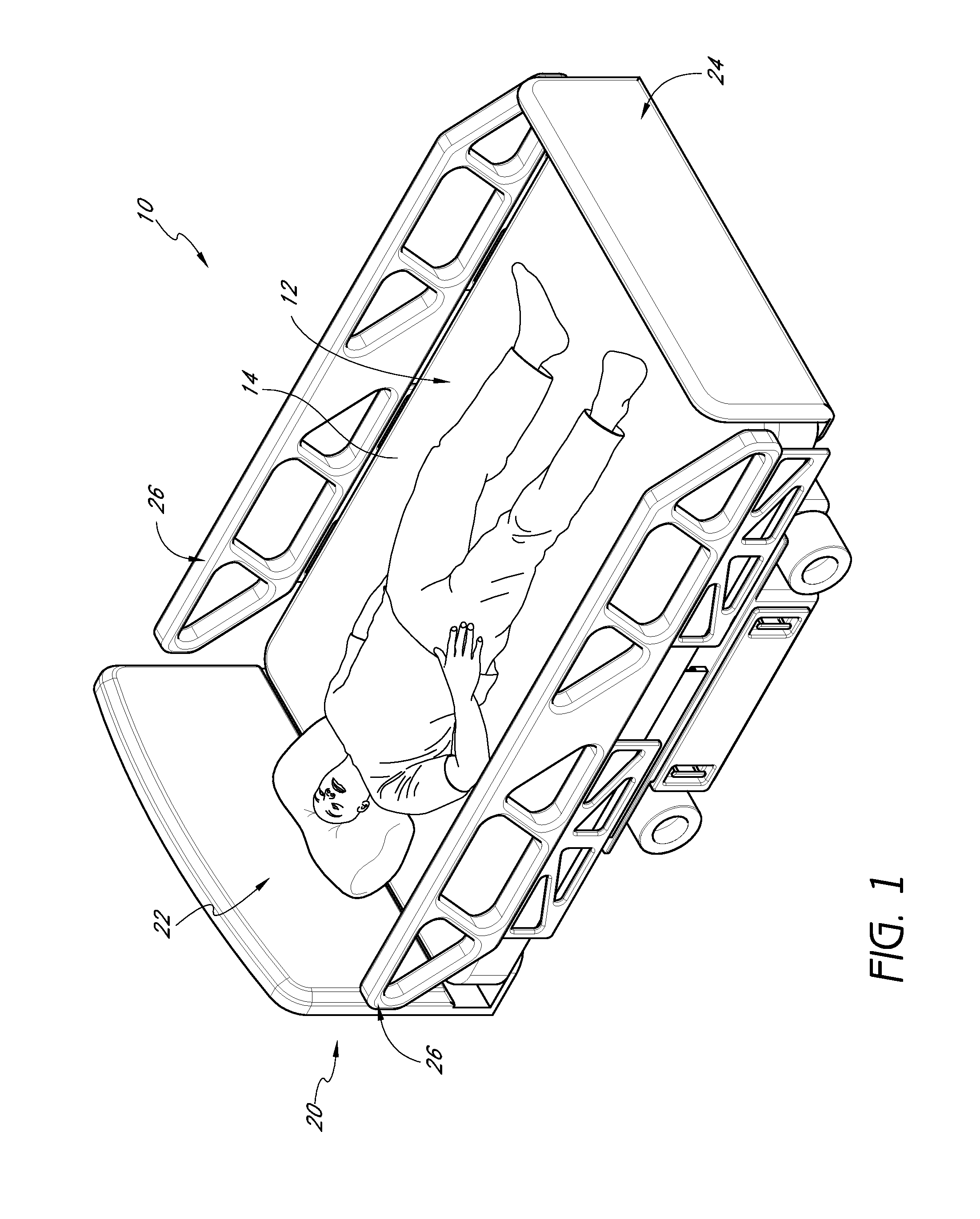 Patient safety system with automatically adjusting bed