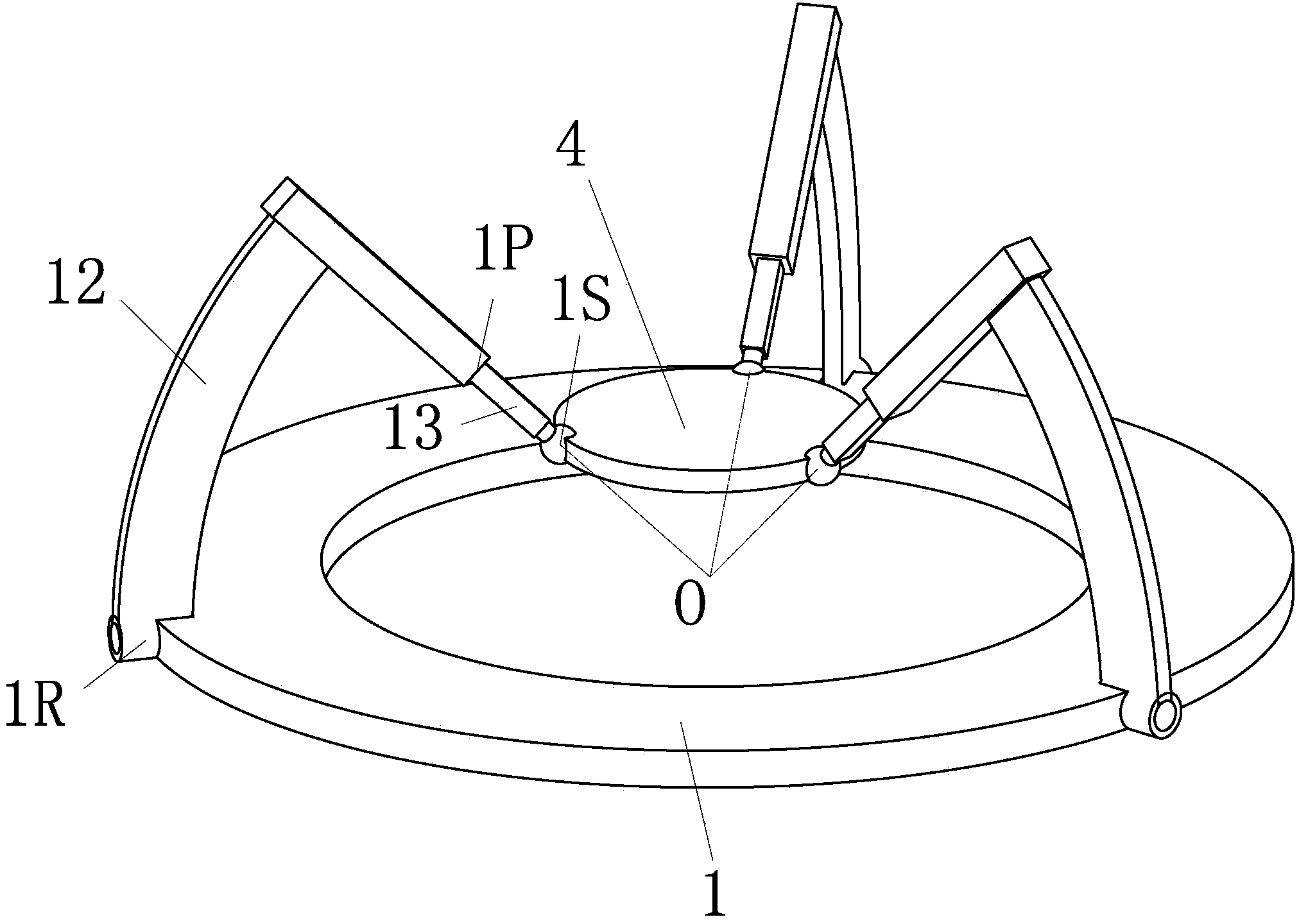 Three-rotation-spherical-parallel-connection mechanism