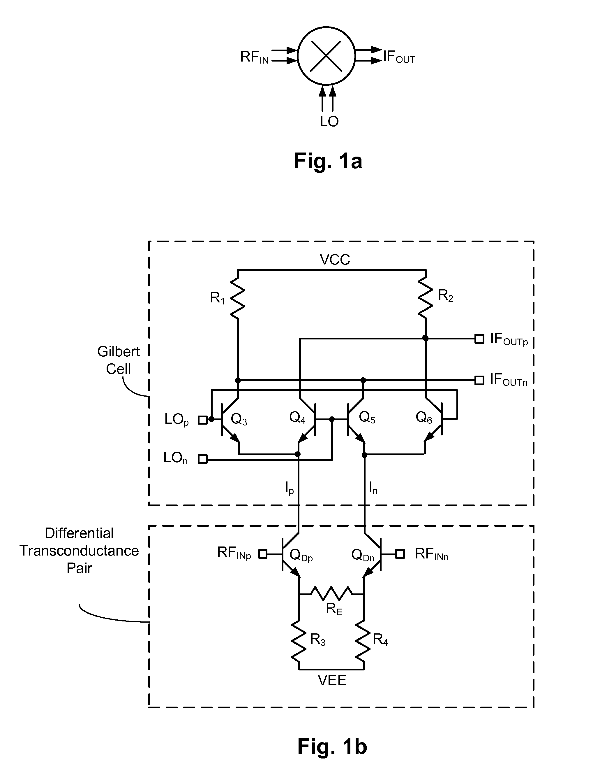 Multiple input / gain stage gilbert cell mixers