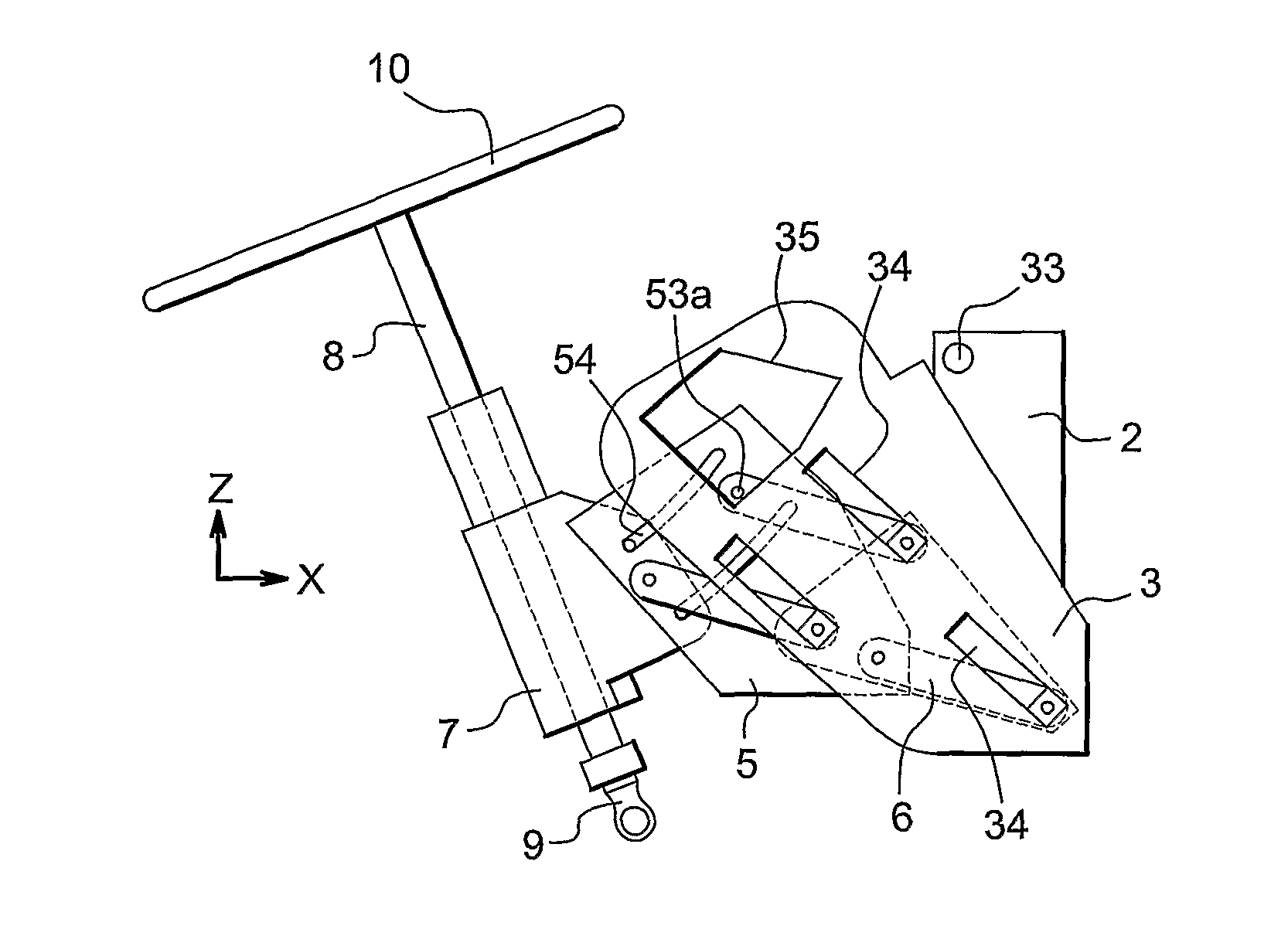 Device for adjusting the position of a steering column