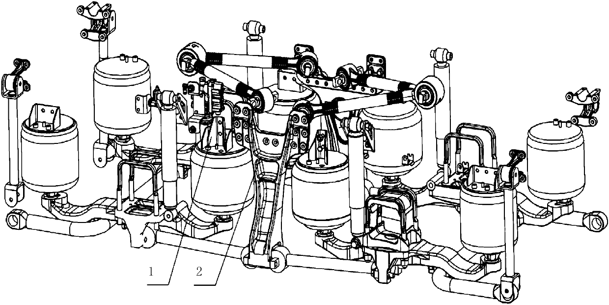 Function integrated support of air suspension and special high-strength cast-state ductile iron material of support