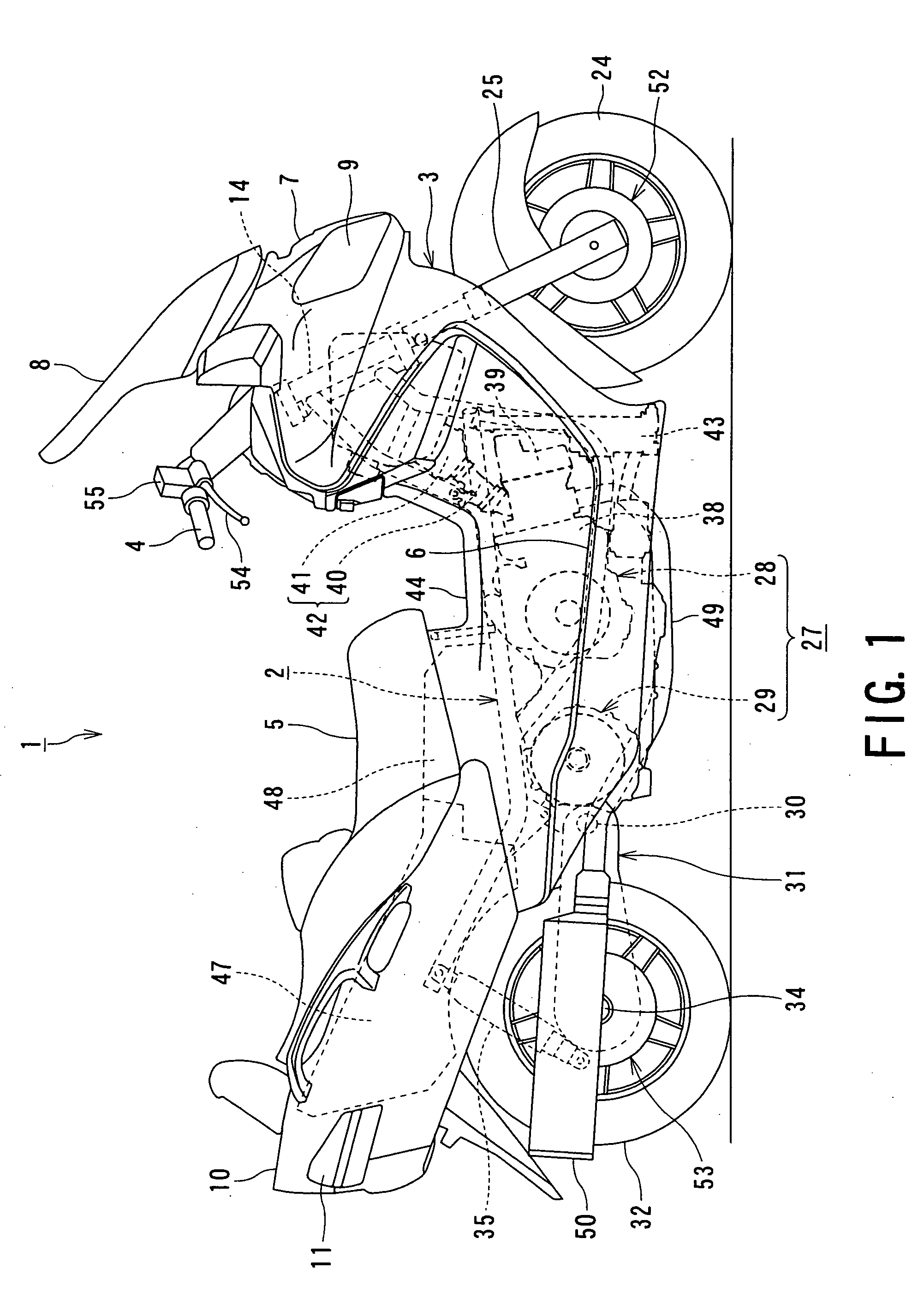 Motorcycle with antilock brake system