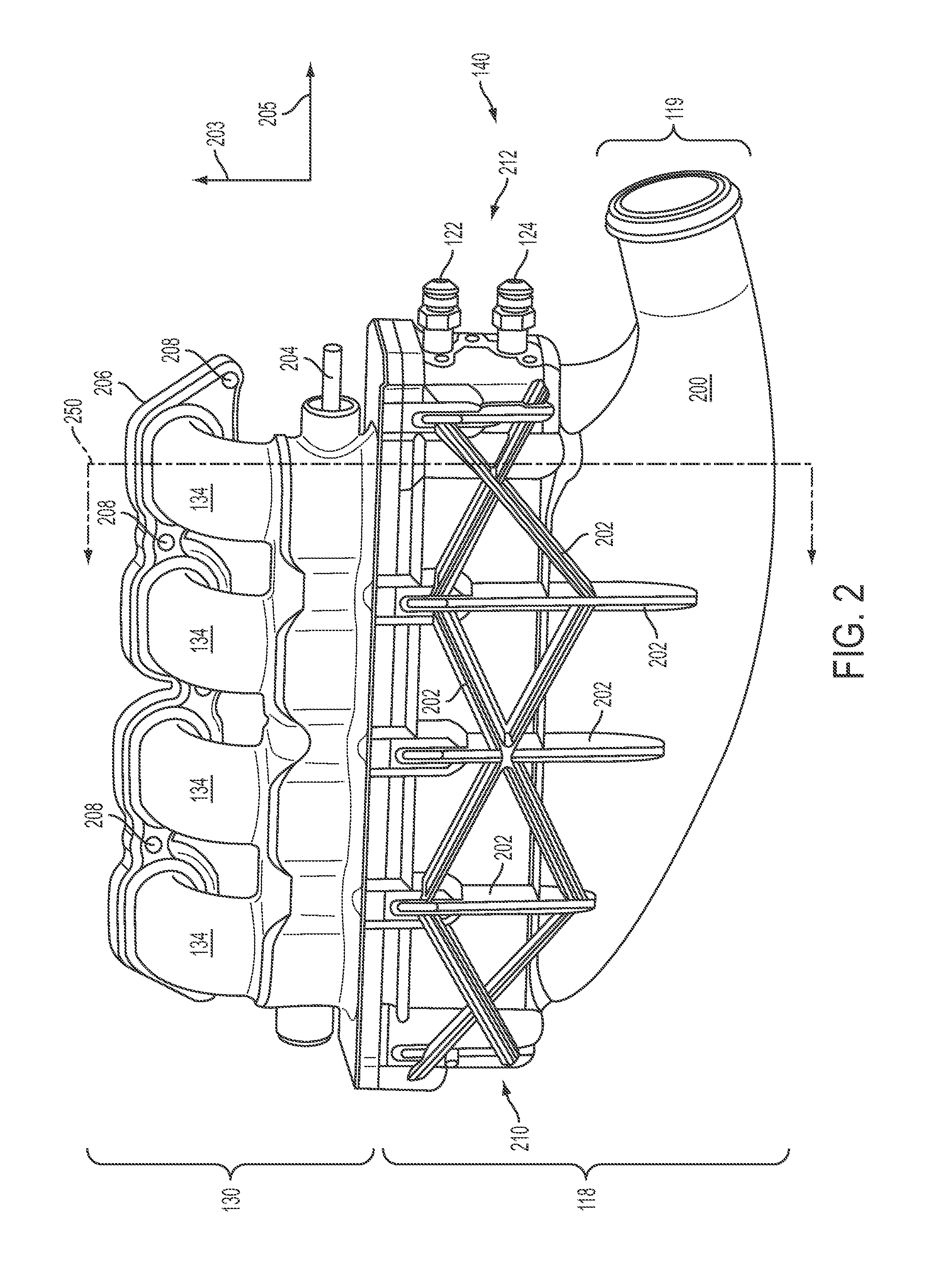 Intake system with an integrated charge air cooler