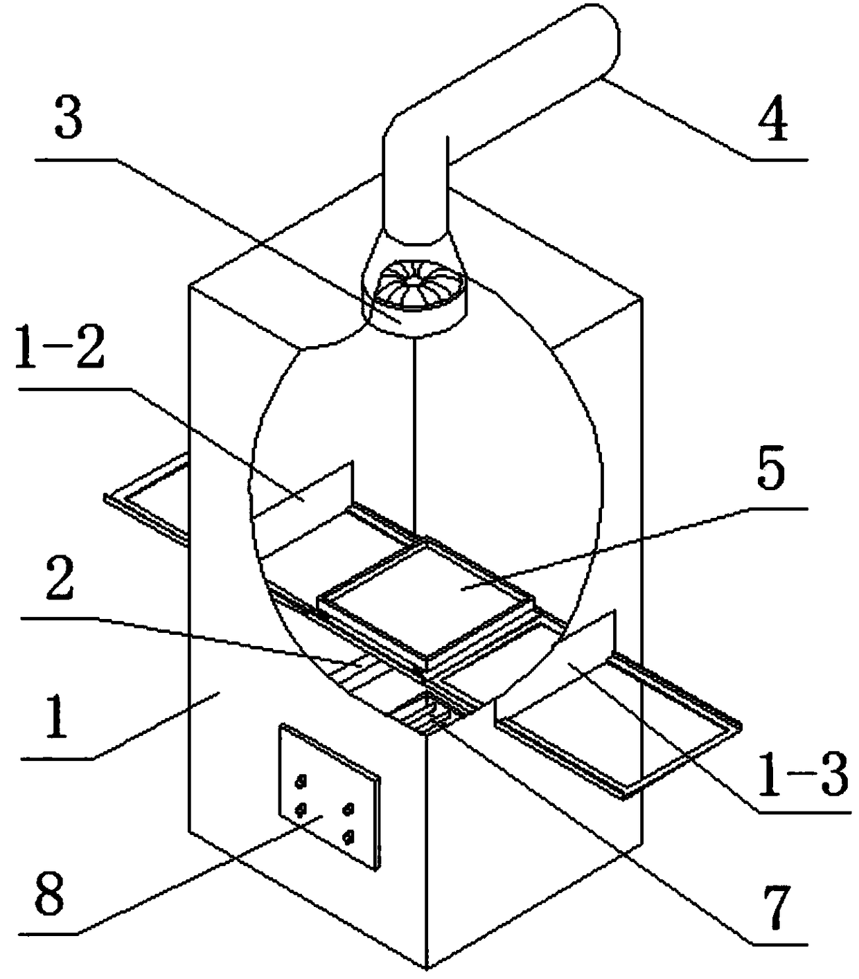 Weight-reducing automatic-discharging traditional Chinese medicine drying machine