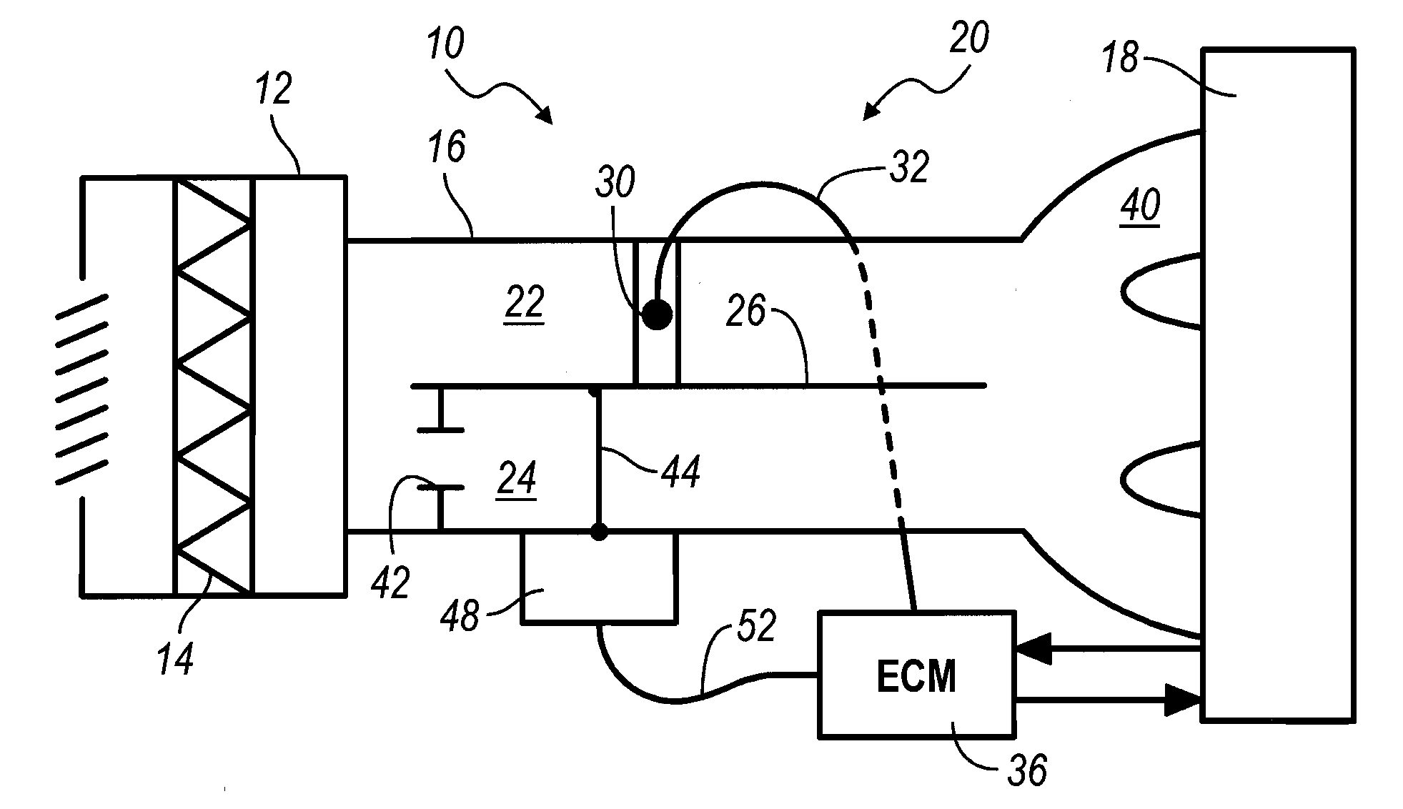 Multiple path air mass flow sensor assembly