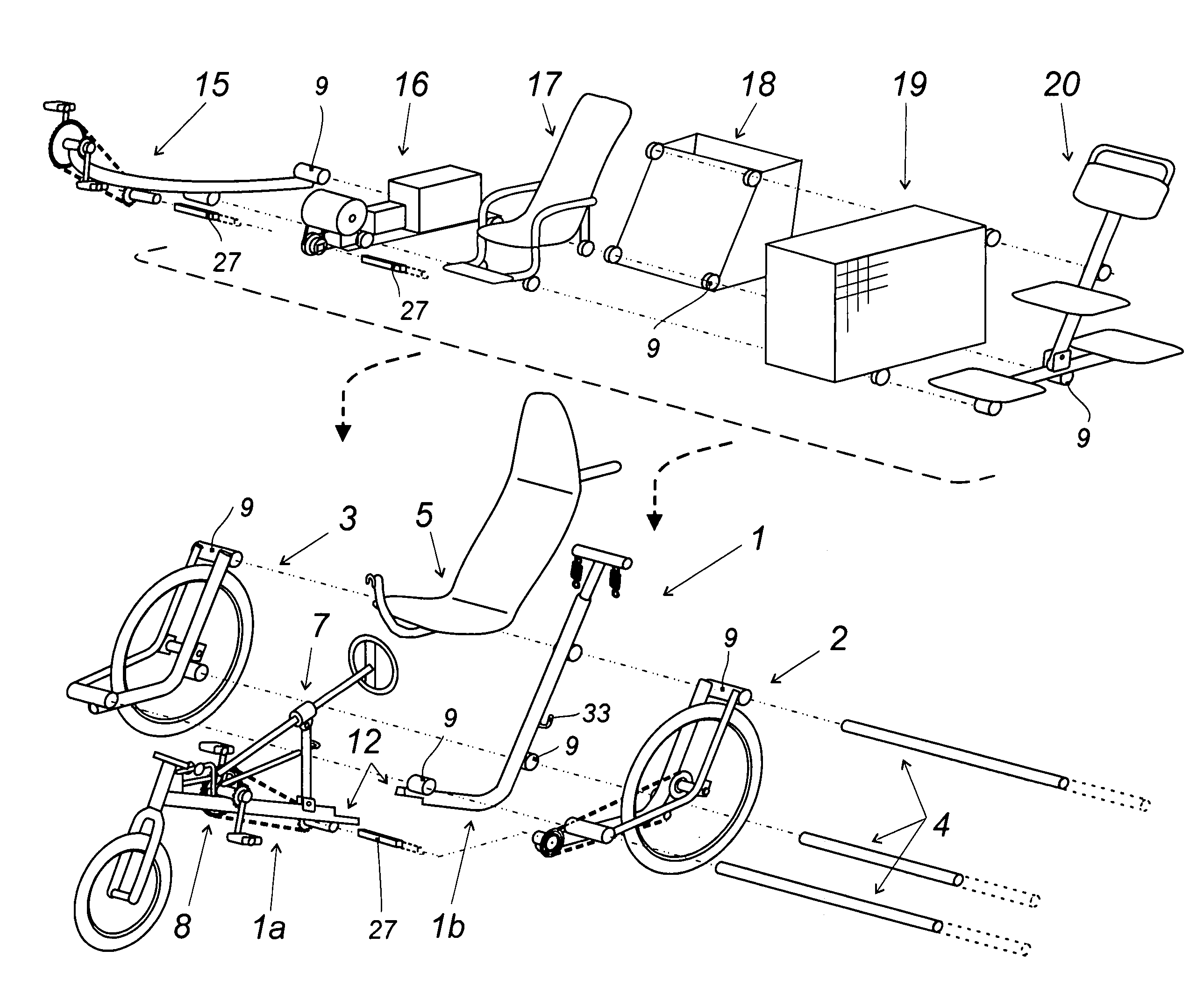 Modular recumbent vehicle