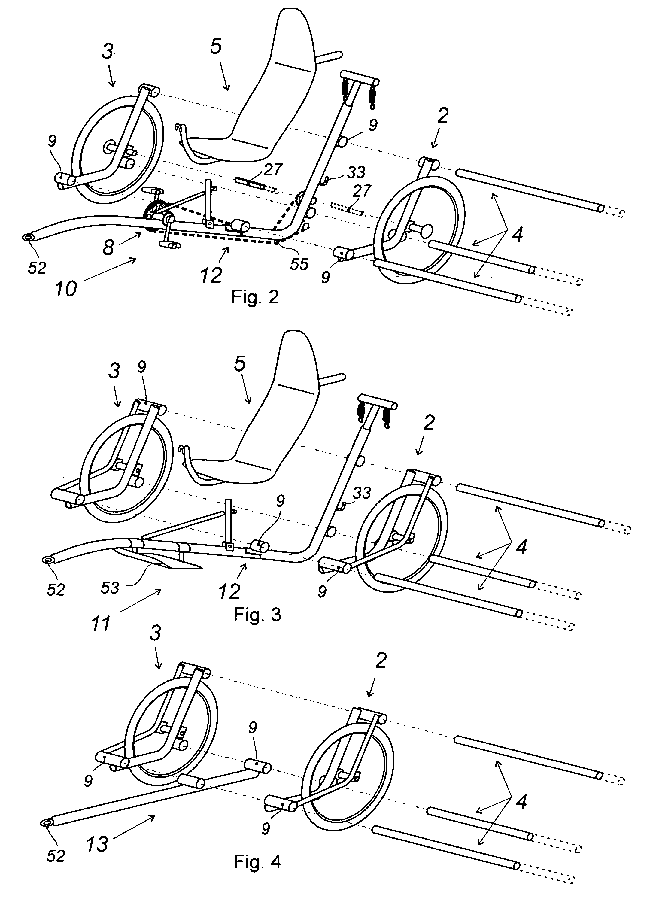 Modular recumbent vehicle