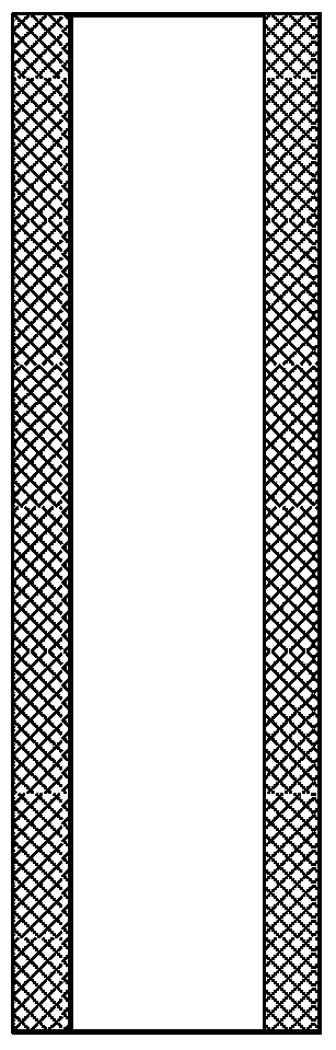 Polyfluortetraethylene sandwich layer protective ion exchange membrane, preparation method of membrane and liquid flow battery