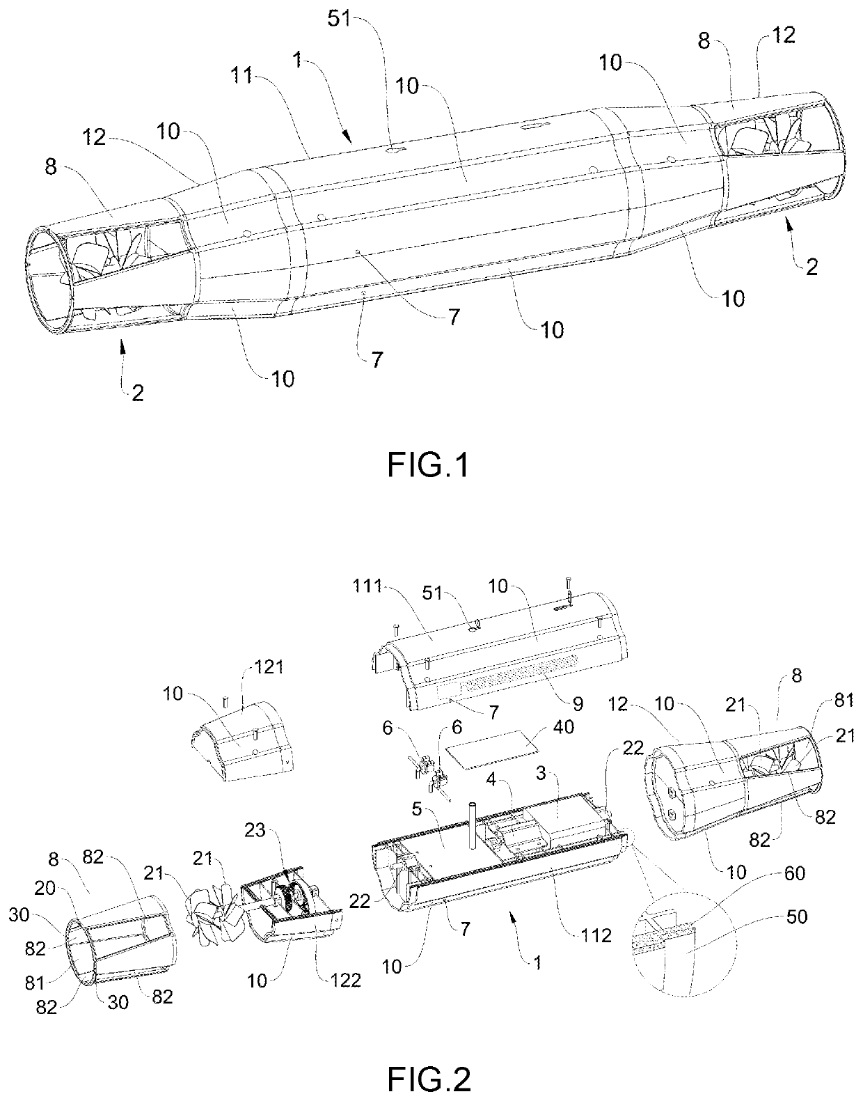 Ultrasonic robotic cleaner freely movable back and forth inside a blood vessel