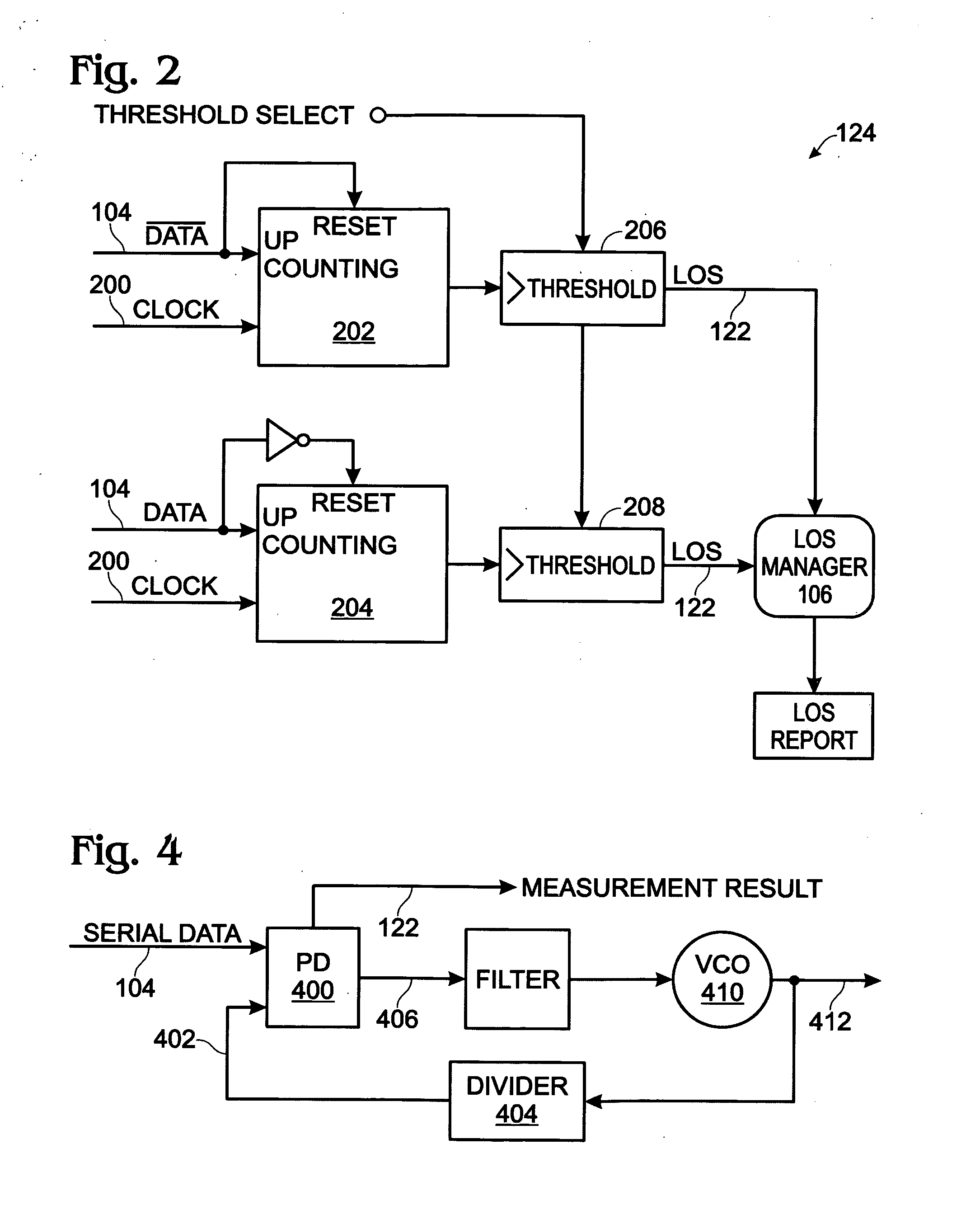 Selectable loss of signal (LOS) criteria