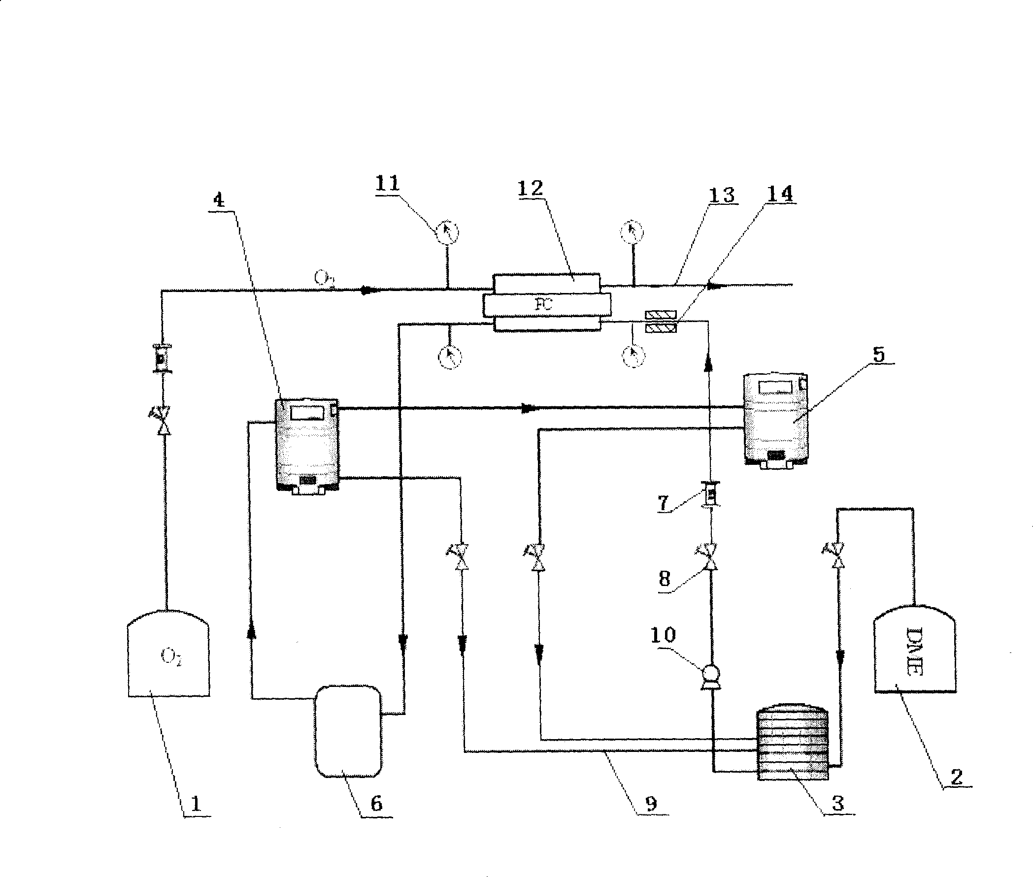 Direct dimethyl ether fuel cell system